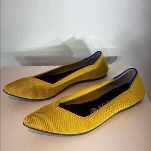 Rothys The Point Flats RETIRED Marigold Yellow Classic Women’s Size 8M Ballet
